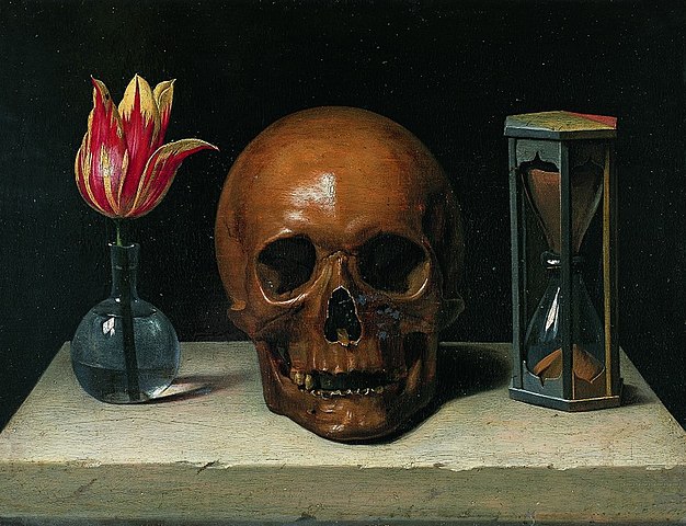  paining of Still life with a skull